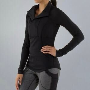 Lululemon Black Base Runner Half Zip Running Jacket Size 2